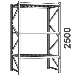 MAXI Wide Span Shelving H=2500 levels with steel decks