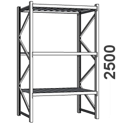 Lagerhylla MAXI H=2500 hyllplan stålplan