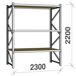 Metallriiulid sari 2200 H x 2300 L, UNIVERSAL