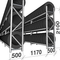 Däckställ MAXI, komplett för en 20-fots & 40-fots container