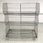 Wire stack container set with wheels 1182x595x1380, 3 levels