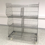 Wire stack container set with wheels 1182x595x1533, 4 levels