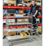 Flexibel hyllvagn 4 plan 815x470x1590mm, 250kg