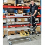 Flexibel shelf trolley 4 shelves 1195x470x1590mm, 250kg