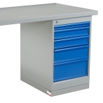 Worktable w. drawer un. 5 draw. 1600x800 mm, Vinyl