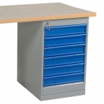 Worktable w. drawer un. 6 draw. 1600x800 mm, Vinyl