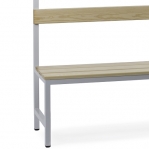 Single bench 1700x600x400 with 4 hook rail