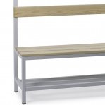 Single bench 1700x900x400 with 6 hook rail and shoe shel