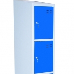 Storage locker, blue/grey 4 compartments 1920x350x550