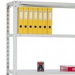 Angle shelf 2500x1000x400, 7 levels,120kg/level, gray upright/galv. shelves