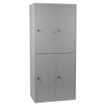 2-tier locker, 4 doors, 1820x800x500 RAL7035 Knocked Down