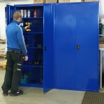 Workshop cabinet 4 shelves 2000x1000x500 RAL 5017 collapsible