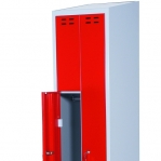 Clothing cabinet, red/grey 2 d/Z-modell 1920x400x550