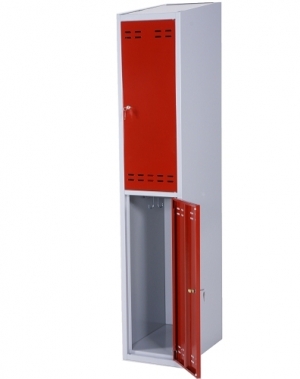 Clothing cabinet, red/grey 2 doors 1920x350x550