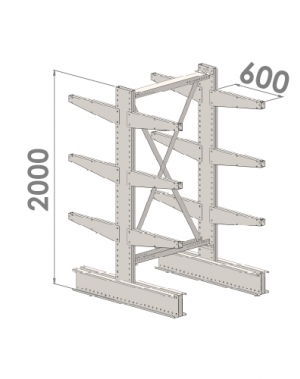 Konsoolriiul põhiosa 2000x1000x2x600,4 korrust