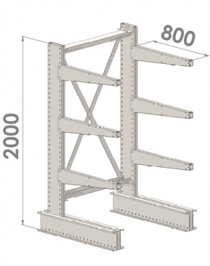 Konsoolriiul põhiosa 2000x1000x800,4 korrust