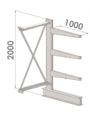 Add On bay 2000x1000x1000,4 levels