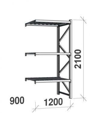 Laoriiul jätkuosa 2100x1200x900 600kg/tasapind,3 tsinkplekk tasapinda