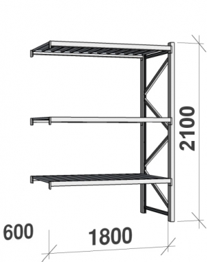 Laoriiul jätkuosa 2100x1800x600 480kg/tasapind,3 tsinkplekk tasapinda