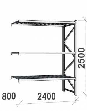 Laoriiul jätkuosa 2500x2400x800 300kg/tasapind,3 tsinkplekk tasapinda