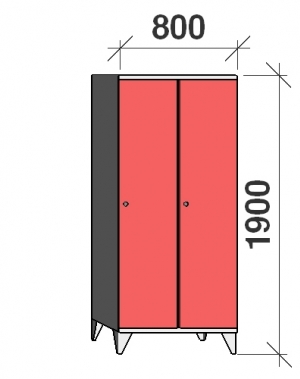 Locker 2x400, 1900x800x545, long door