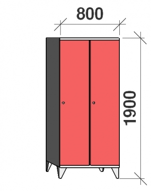 Pukukaappi 2:lla ovella 1900x800x545 pitkäovinen