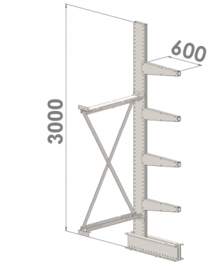 Add On bay 3000x1000x600,5 levels