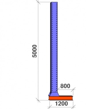 L-pylväs 1-puolinen 5000x800 HEAVY