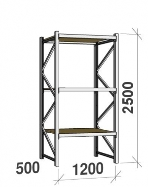 Laoriiul põhiosa 2500x1200x500 600kg/tasapind,3 PLP tasapinda