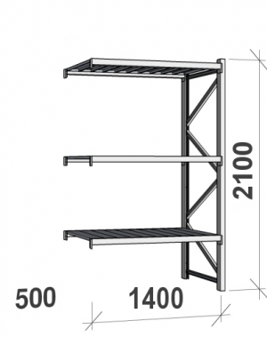 Laoriiul jätkuosa 2100x1400x500 600kg/tasapind,3 tsinkplekk tasapinda