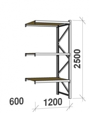 Laoriiul jätkuosa 2500x1200x600 600kg/tasapind,3 PLP tasapinda