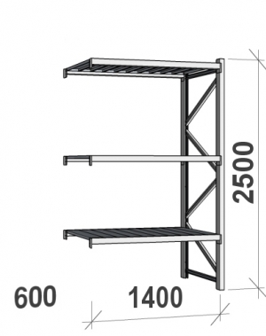 Laoriiul jätkuosa 2500x1400x600 600kg/tasapind,3 tsinkplekk tasapinda