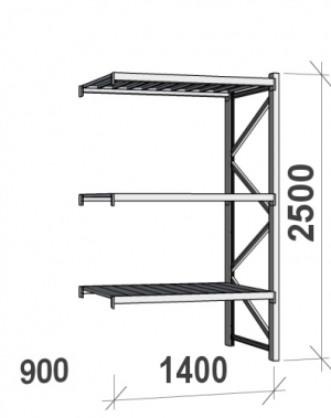 Laoriiul jätkuosa 2500x1400x900 600kg/tasapind,3 tsinkplekk tasapinda