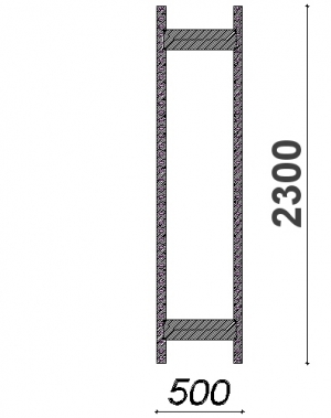 Side frame 2300X500 ZN Kasten, used