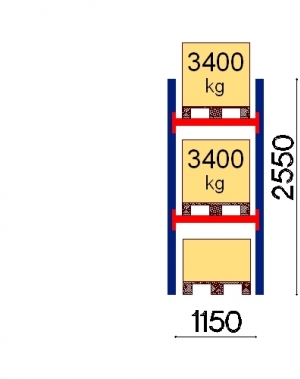 Starter bay 2550x1150 3400kg/pallet,3 FIN pallets