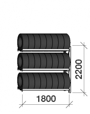 Tyre Rack Add On bay 2200x1800x500,3 levels used