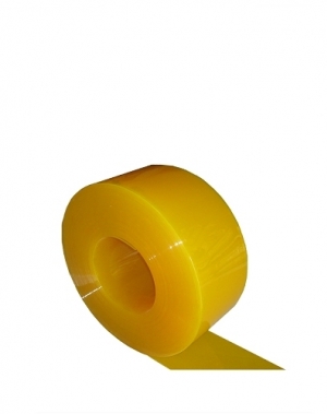 PVC curtain matt yellow 2x200mm/meter