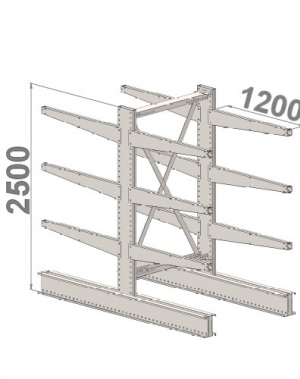 Grenställ startsektion 2500x1500x2x1200,12 x arm