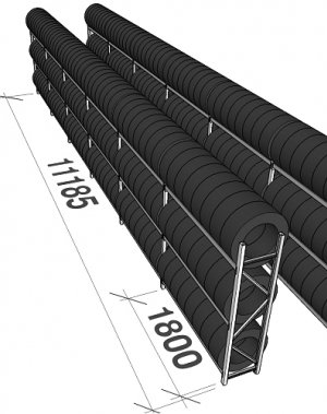 Tyre racking for a 40-foot container