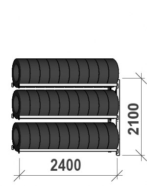 Rehviriiul, jätkuosa 2100x2400x500, 3 korrust, 300kg/tasapind