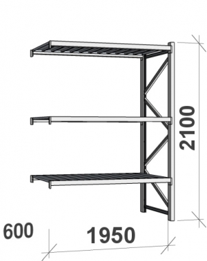 Laoriiul jätkuosa 2100x1950x600  440kg/tasapind,3 metalltasapinda MAXI