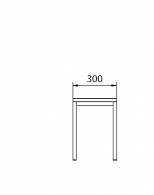 Istuinpenkki maalatulla teräslevyllä 300x290x420