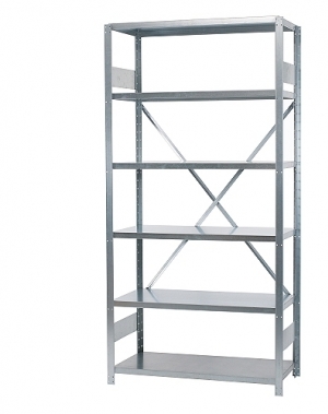 Starter bay 2500x1000x600, used, 6 shelves