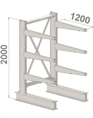 Grenställ startsektion 2000x1500x1200,6 x arm