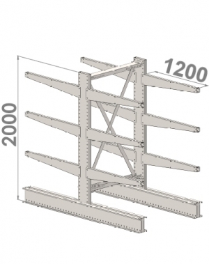 Grenställ startsektion 2000x1500x2x1200,12 x arm