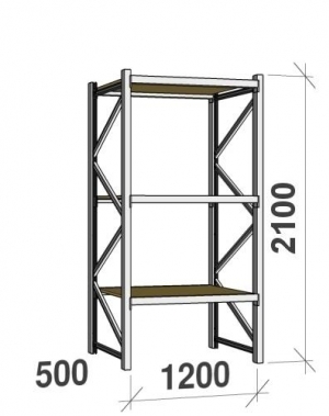 Laoriiul põhiosa 2100x1200x500; 600kg/tasapind,3 PLP tasapinda