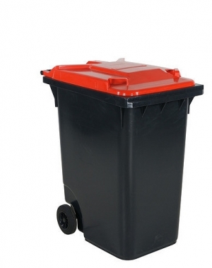 Refuse bin 360L, red lid