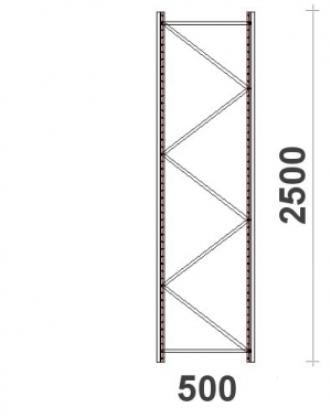 Frame H2500xD500 mm 55*47*1,5