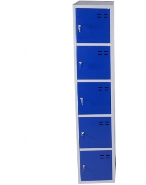 Förvaringsskåp, blå/grå 5-fack 1920x350x550