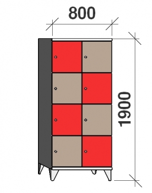 Sektsioonkapp, 8 ust, 1900x800x545 mm